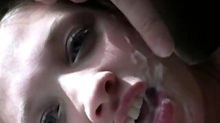Appealing Pigtailed Legal Age teenager 18+ Facial Cock Juice Fountain